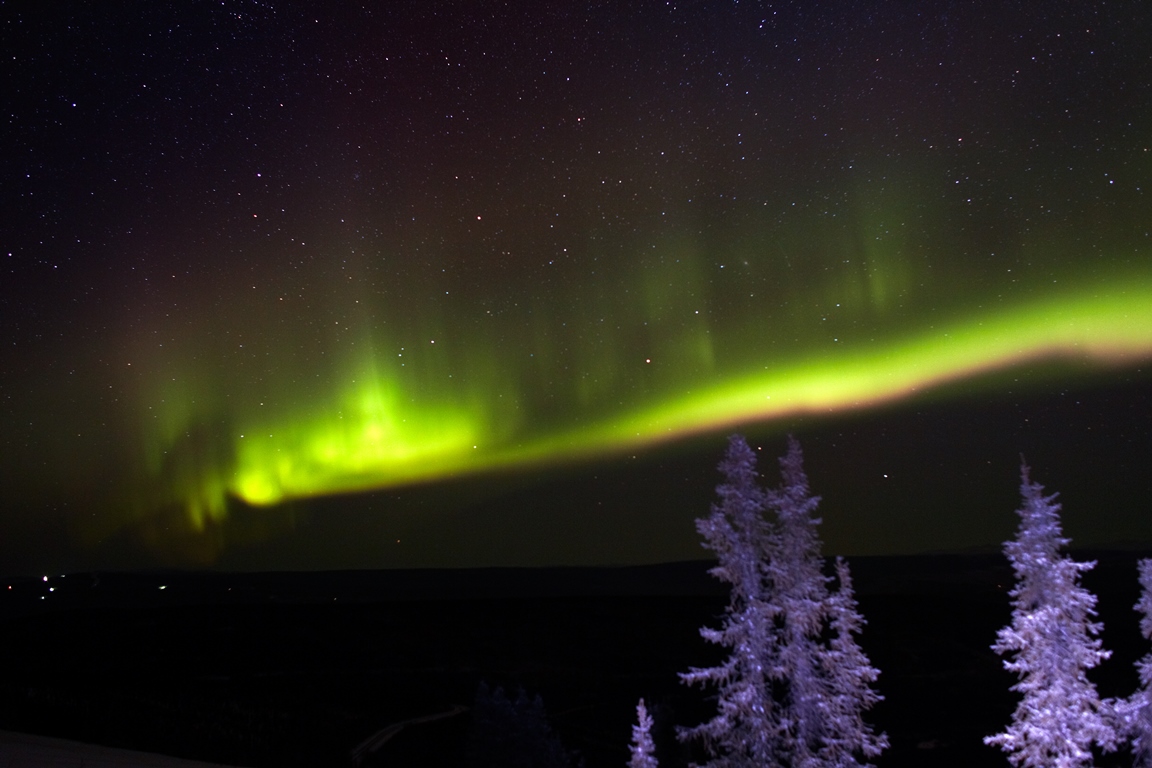 Aurora Borealis or Northern Lights in winter, Fairbanks, Alaska