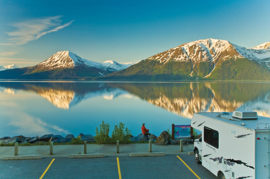 Seward Highway lookout with RV