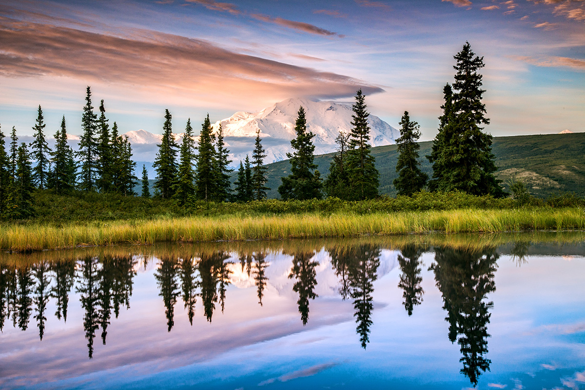 A sunset in Denali National Park